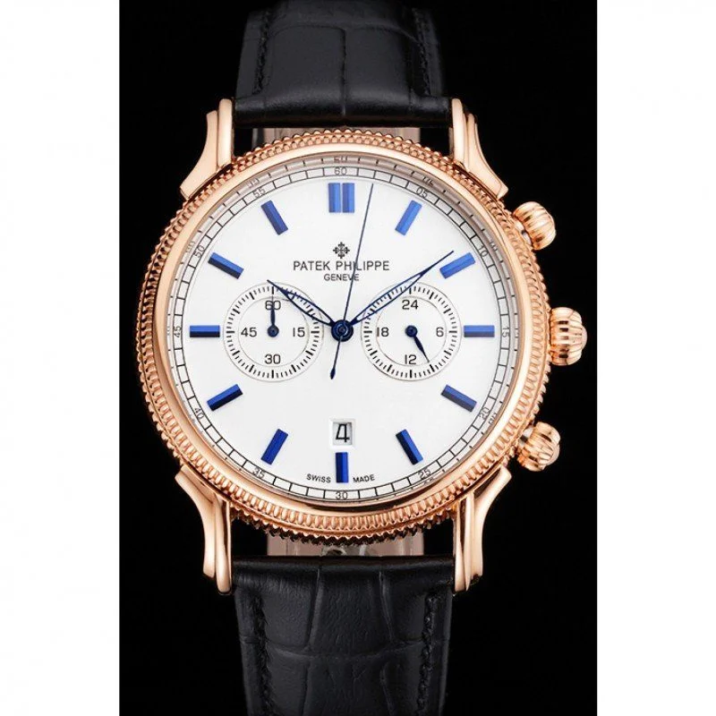 Chronograph White Dial White 40 mm, Rose Gold Plated