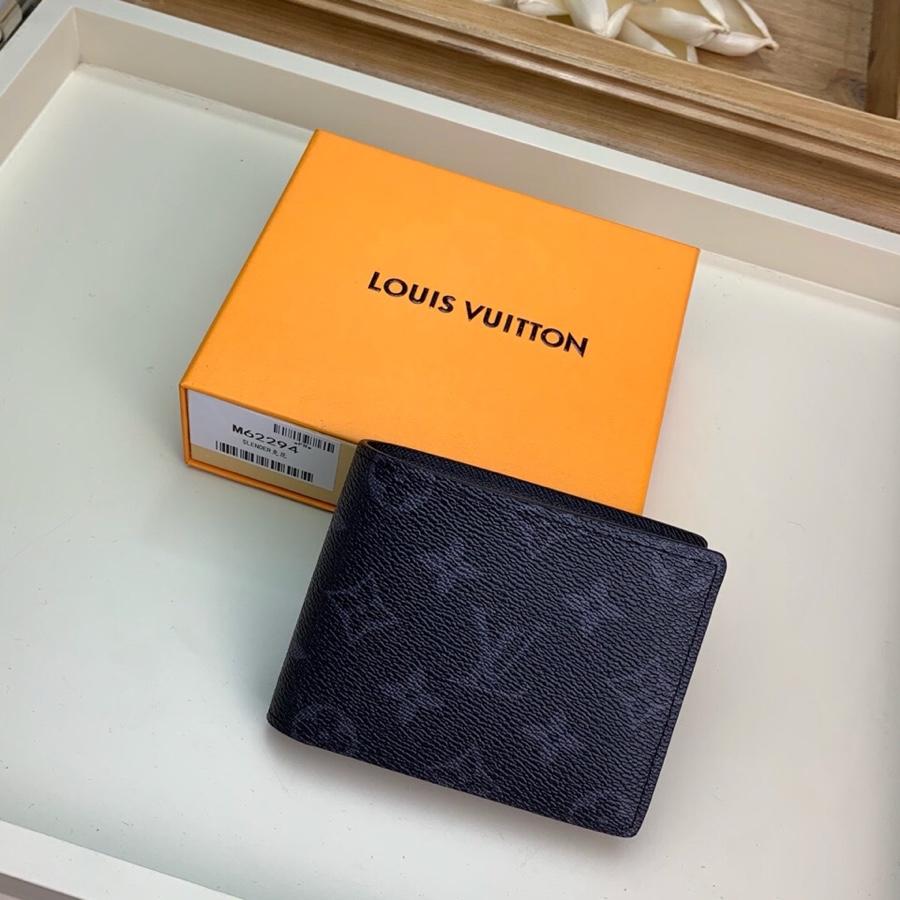 Louis Vuitton Men Slender Wallet Monogram Eclipse Canvas  N62294