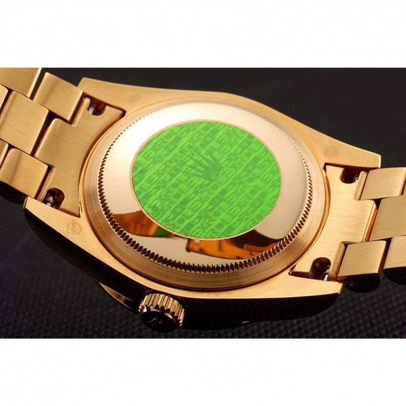 Swiss Day-Date Diamond Pave Gold Dial Gold Diamond Bracelet 1453954