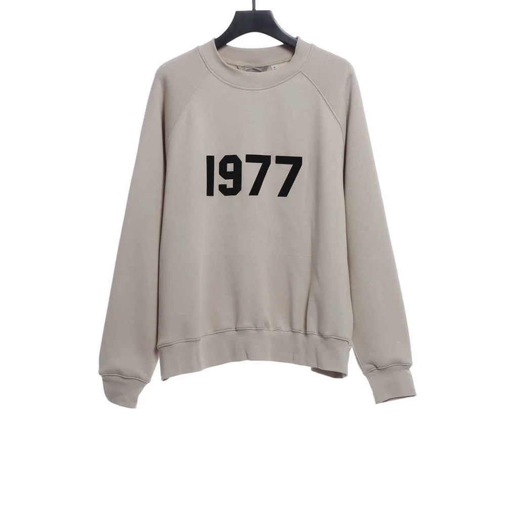 1977 Flocking fleece sweatshirt(Black /Green /Grey /Beige)