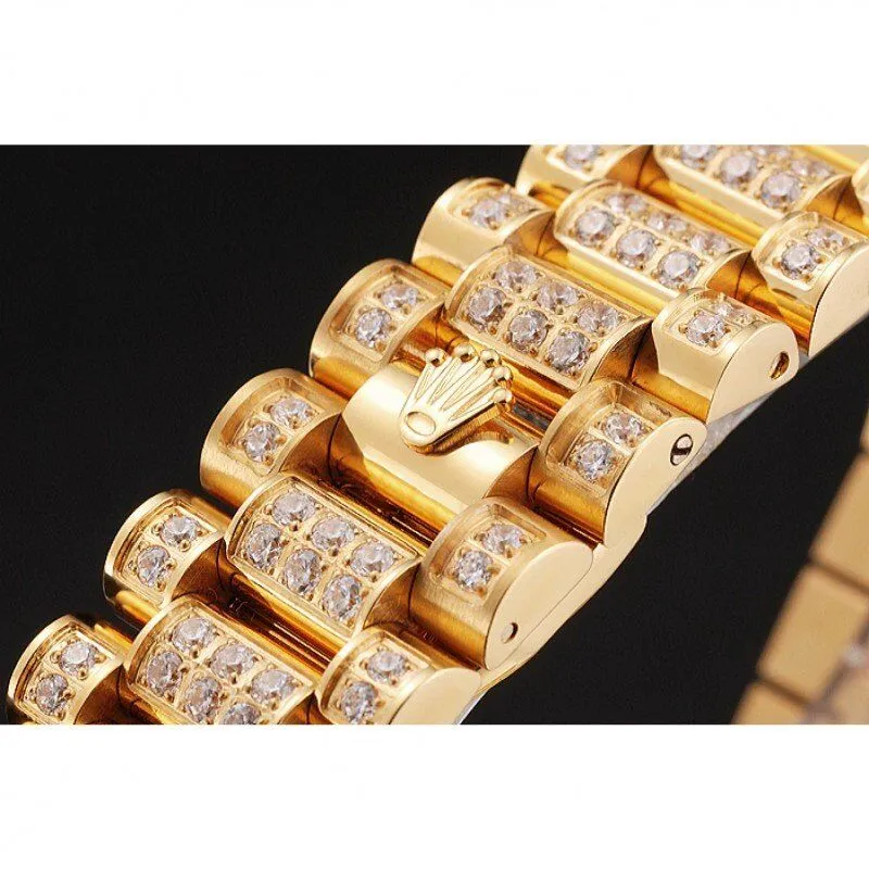 Swiss Day-Date Yellow Gold Full Diamond Pave