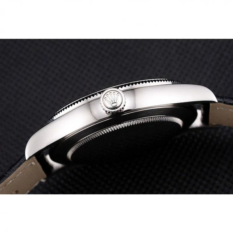 Swiss Cellini Black Dial Steel Case Black Leather Strap