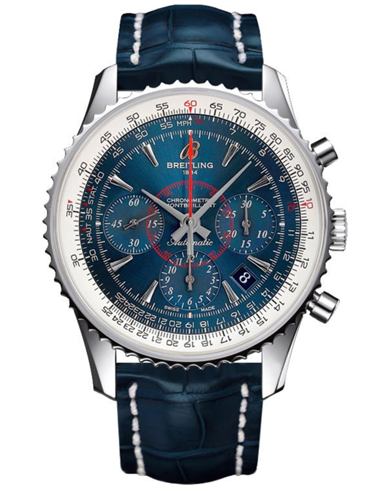 Montbrillant Blue Dial Leather Strap AB0130C5/C894-719P