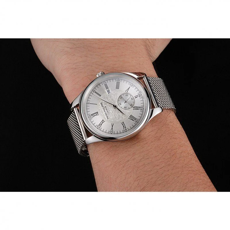 Calatrava Small Seconds Dial White 40 mm, Stainless Steel