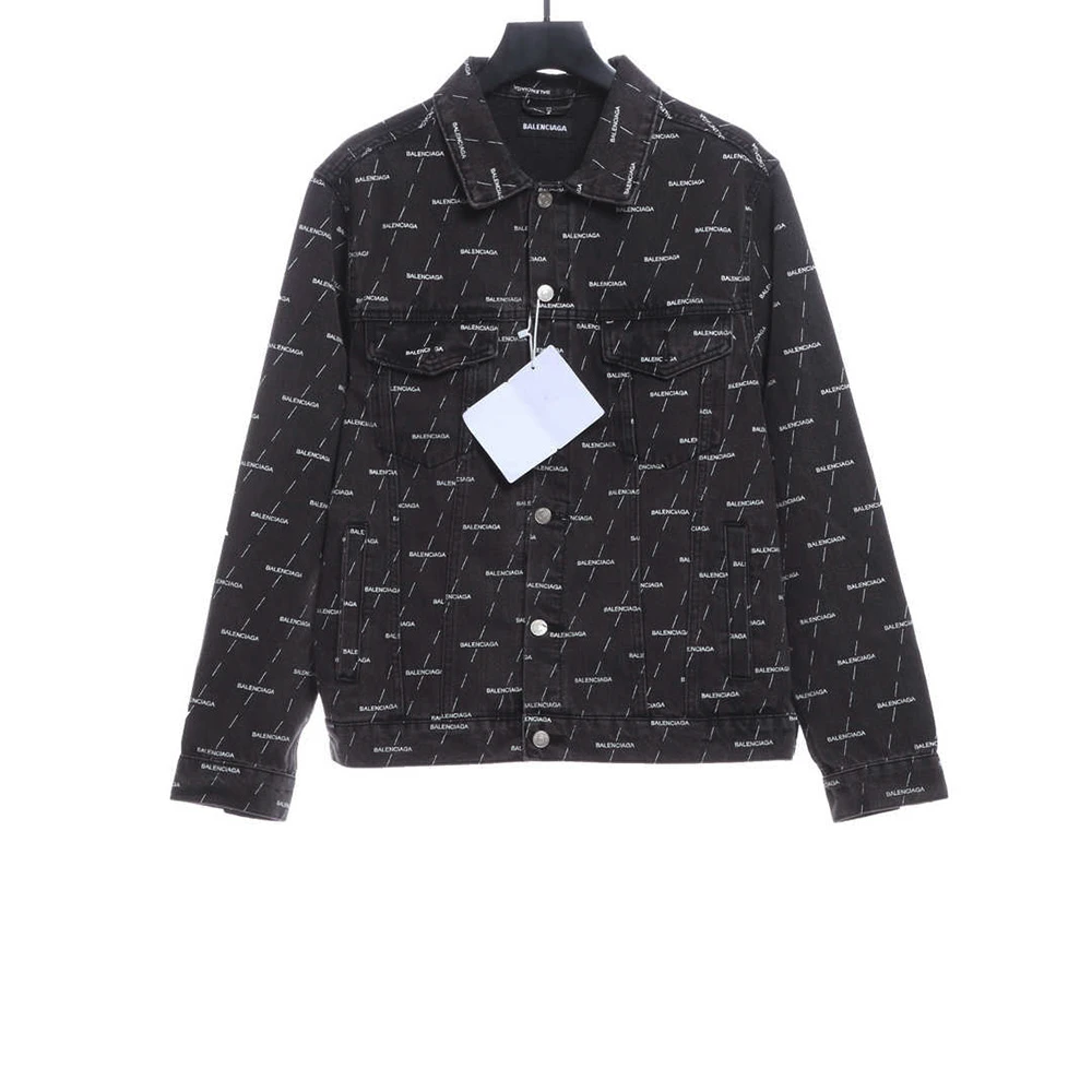 Twill logo barrage printed denim jacket
