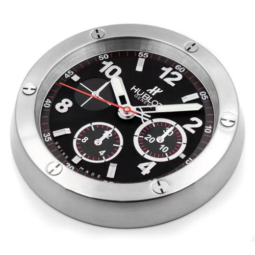 big bang wall clock silver black