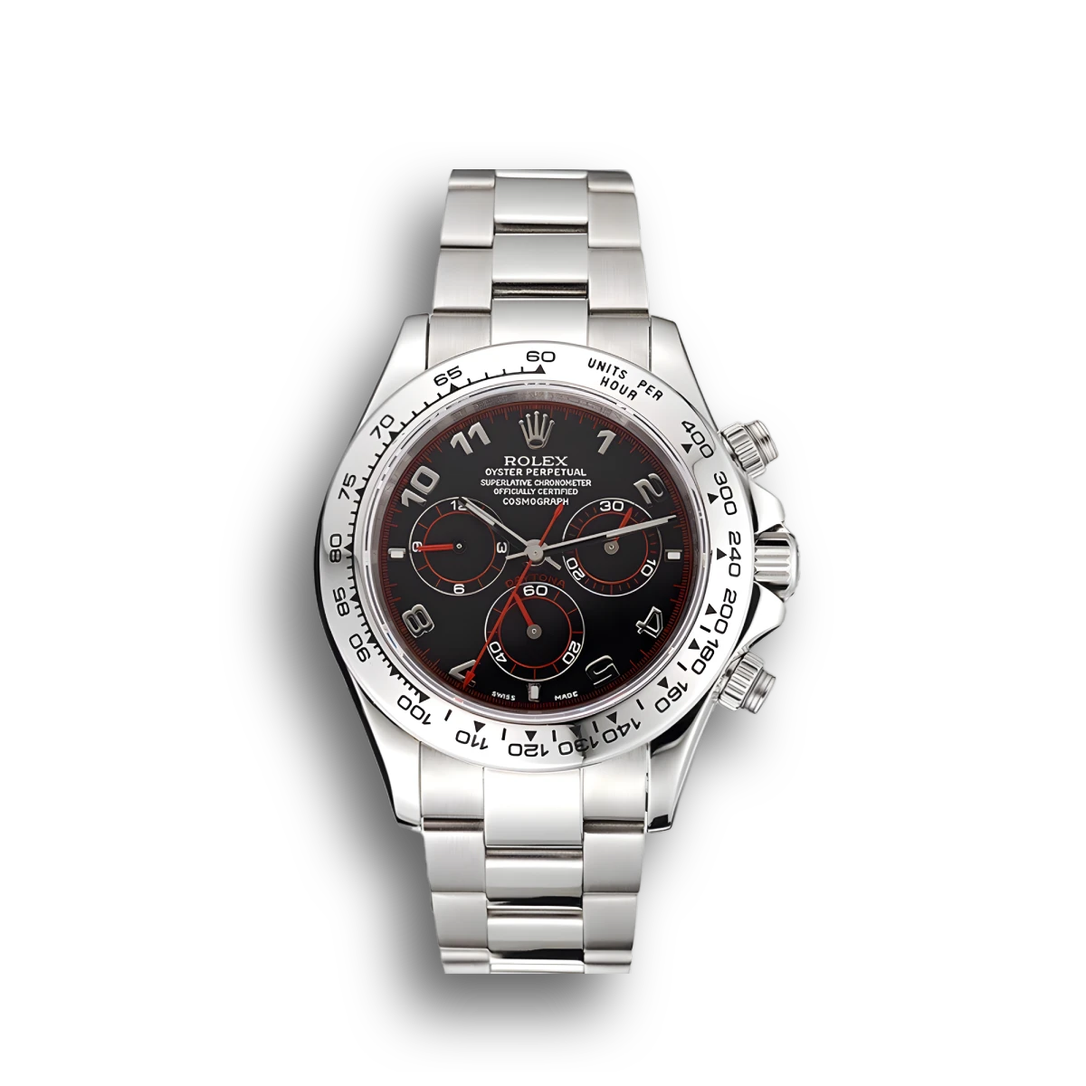 Swiss Daytona Stainless Steel Bracelet Black Dial 80296