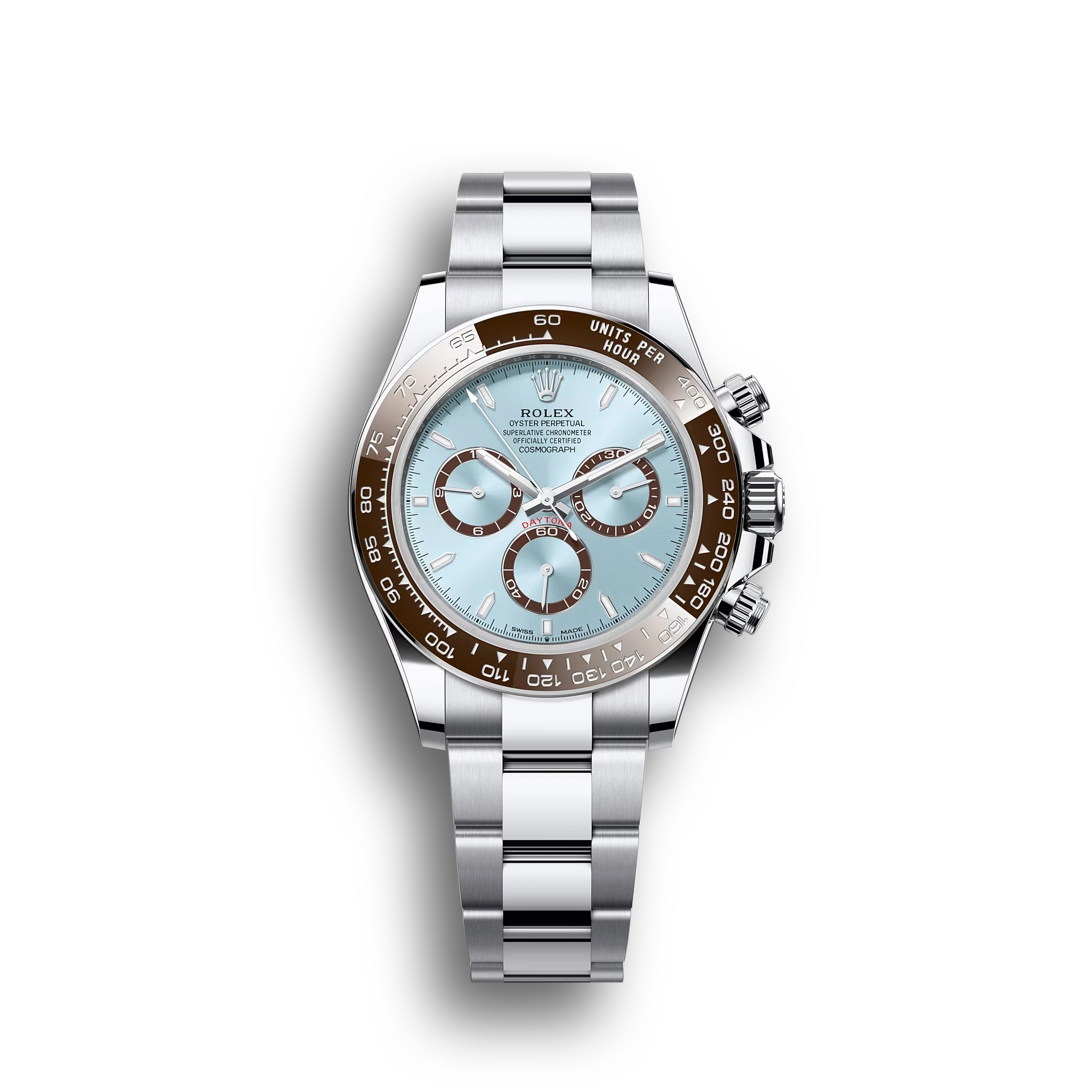 Daytona Cosmograph: Oyster, Platinum, Dial ice blue, m126506-0001