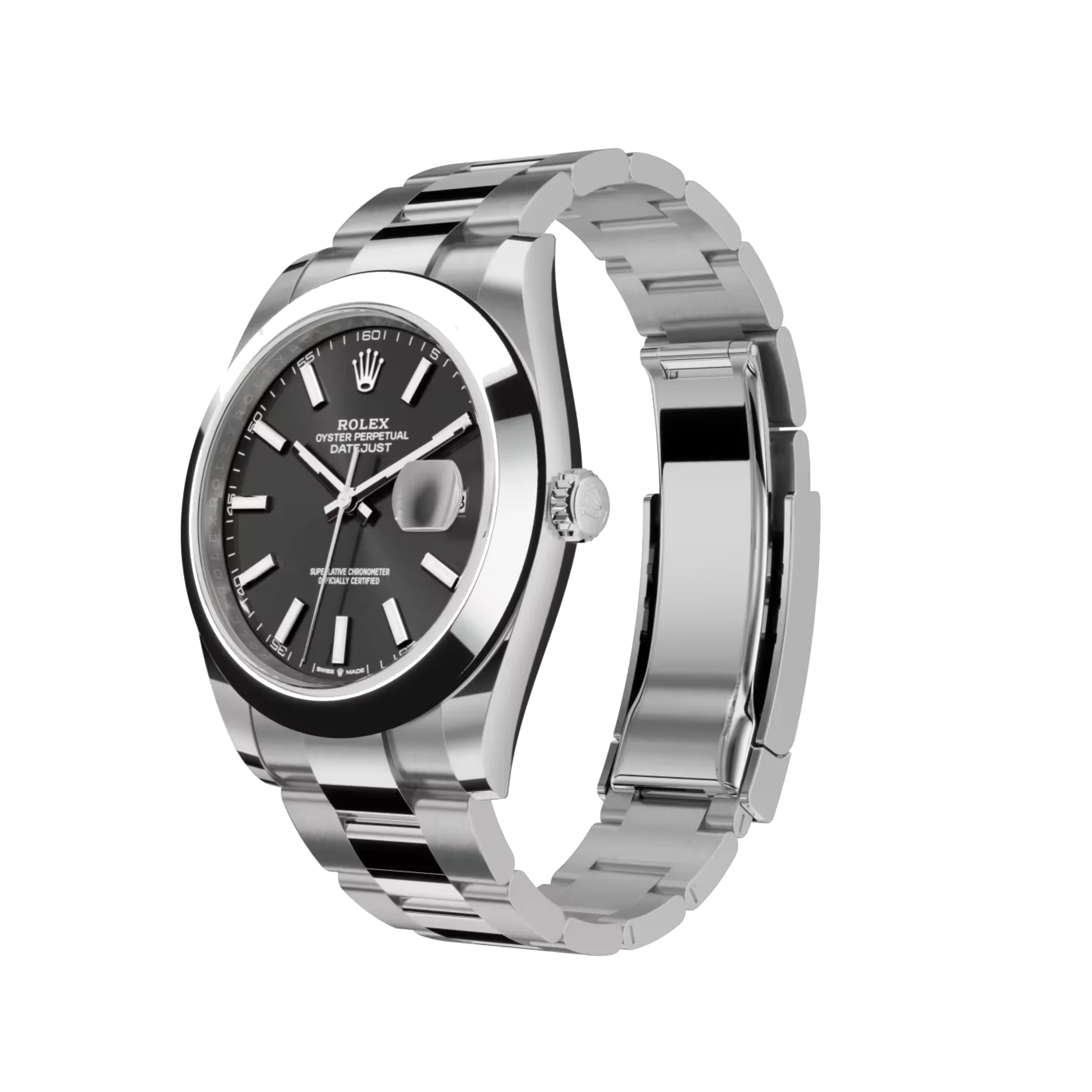 Datejust: Oystersteel, bright black dial, Oyster bracelet, m126300-0011