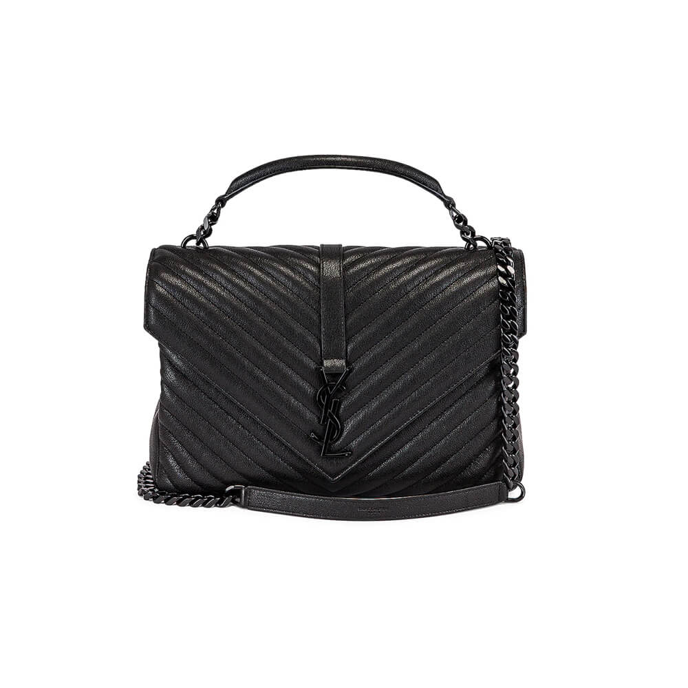 YSL Saint Laurent College quilted-leather satchel bag