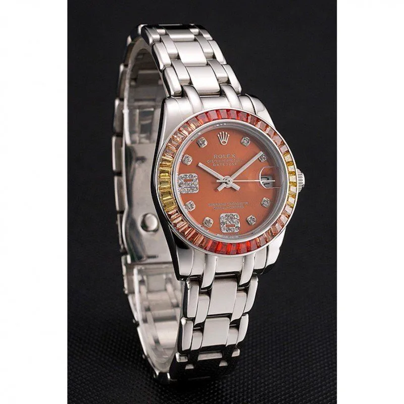 Datejust Pearlmaster 39 Cognac Dial Stainless Steel Case And Bracelet