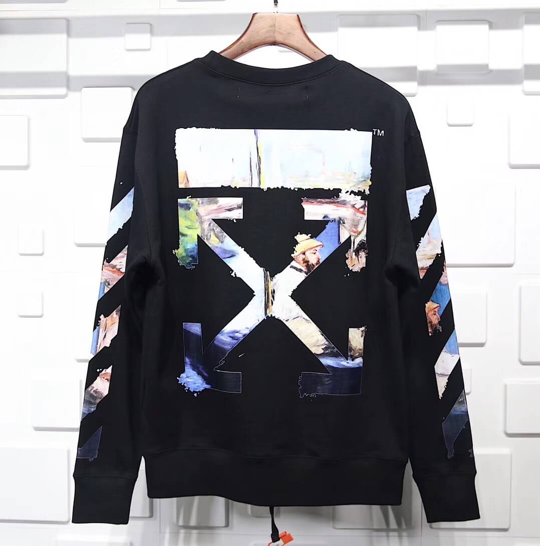 OFF-WHITE COLOUR PAINTING DIAGONALS ZIP HOODY