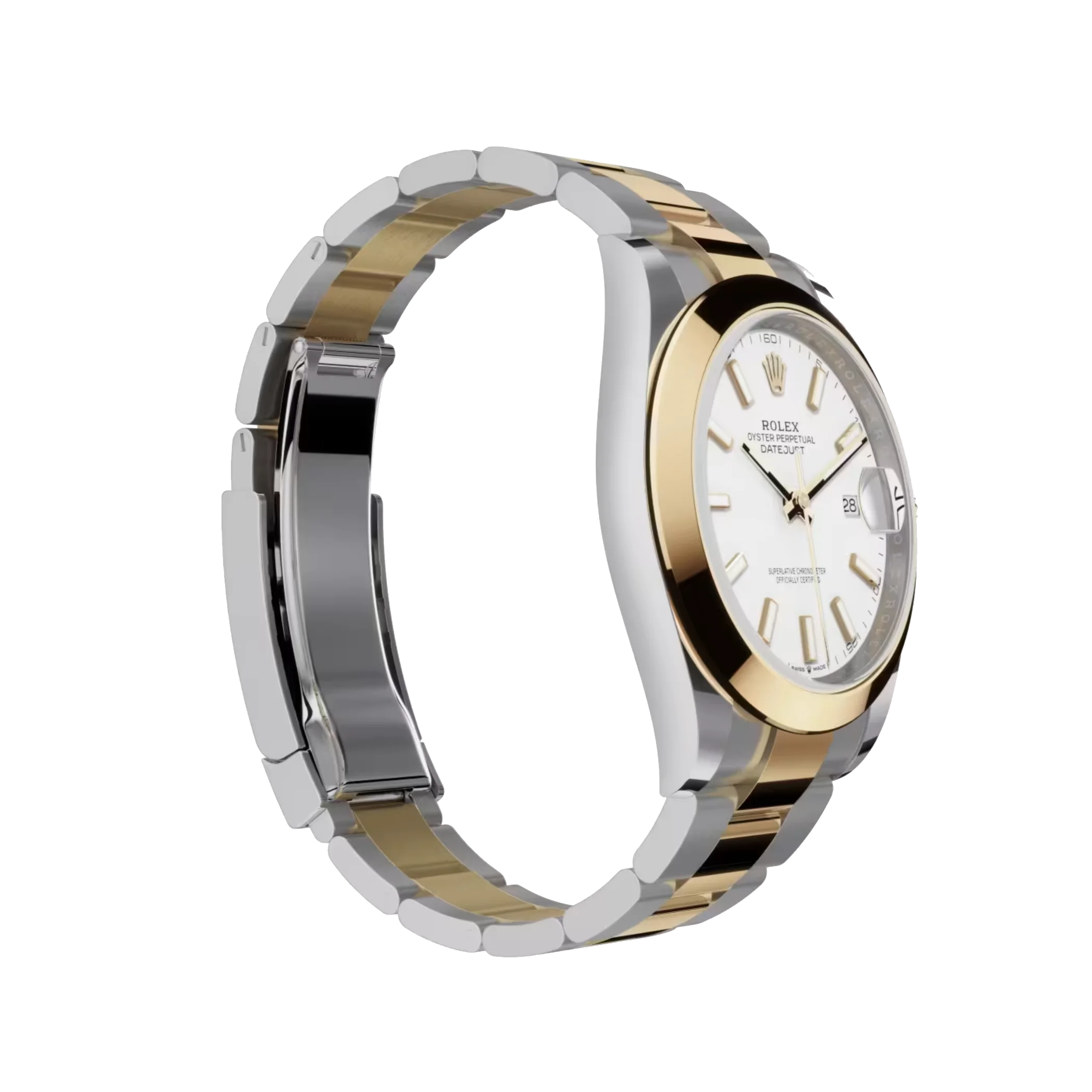Datejust: Oystersteel and yellow gold, white dial, m126303-0015