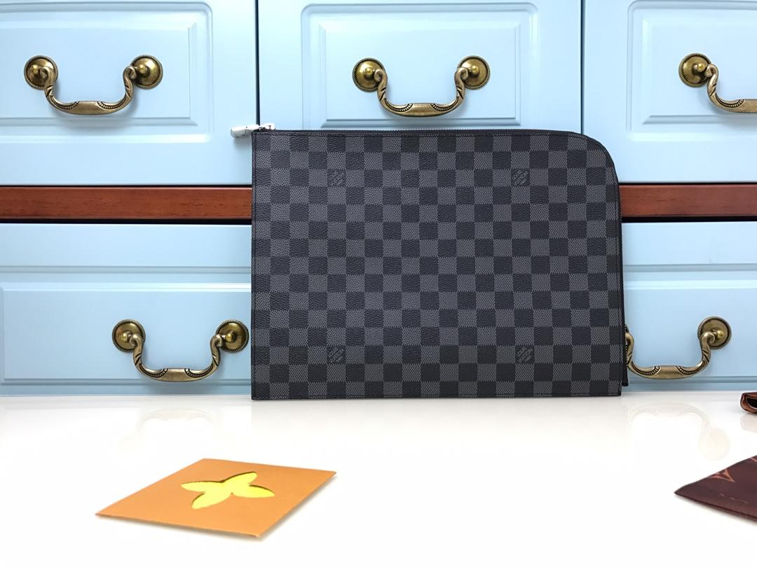 Authentic Louis Vuitton N63278 Men Pochette Jour PM Damier Graphite