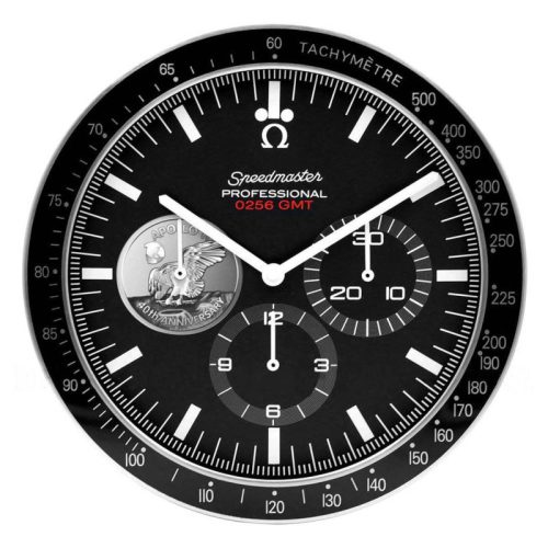 speedmaster wall clock 40th anniversary silver