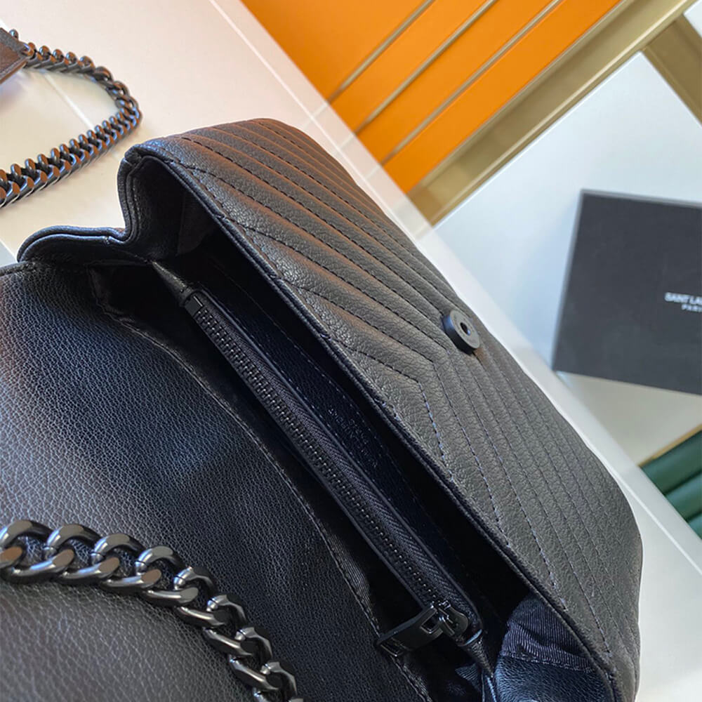 YSL Saint Laurent College quilted-leather satchel bag