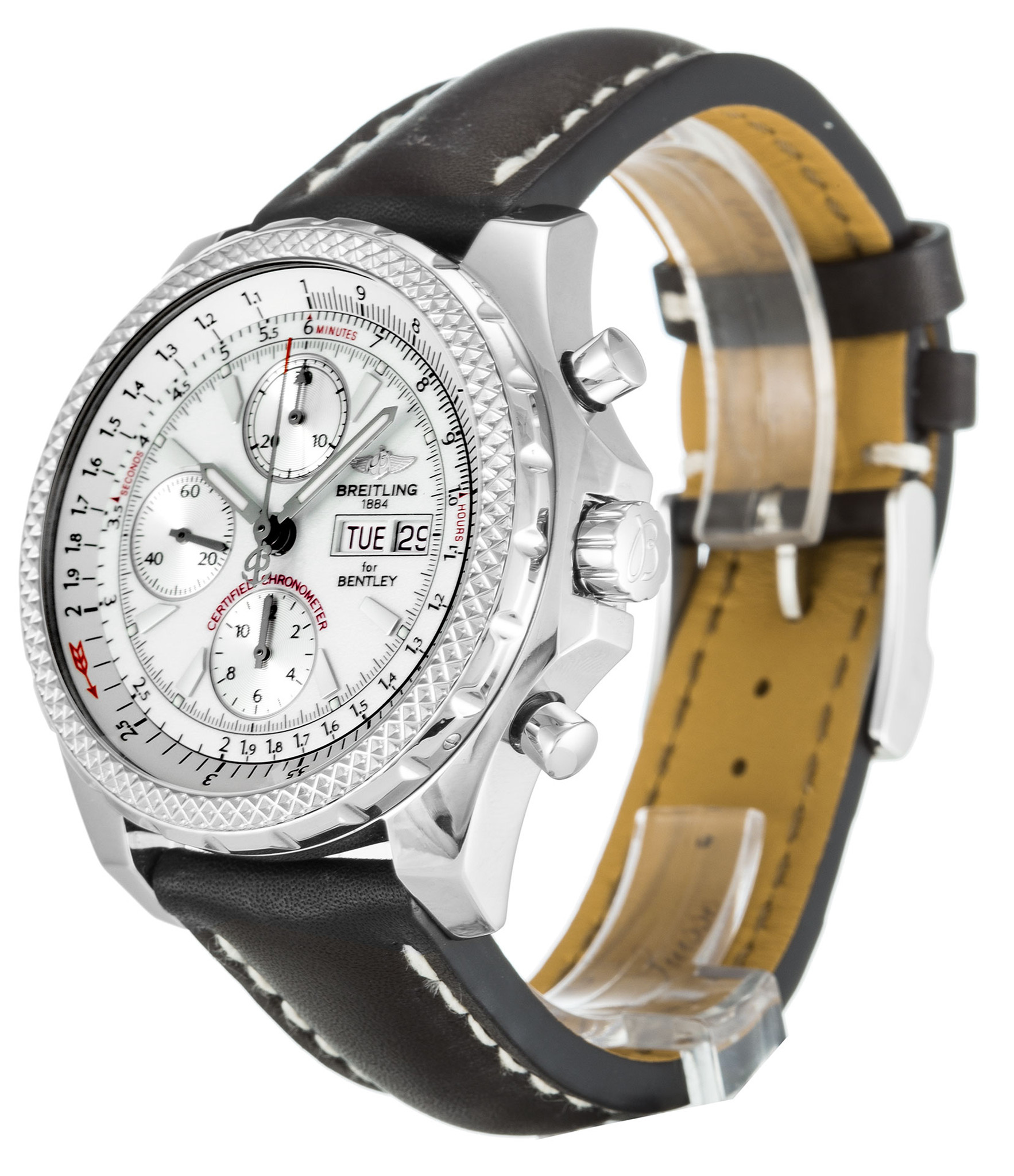Bentley GT White Dial Leather Strap A13362