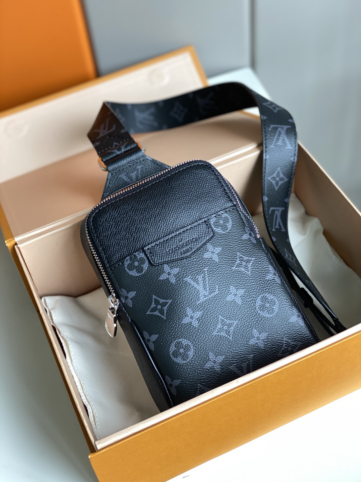 Louis Vuitton M30741 Men Outdoor Sling Bag Coated Canvas and Cowhide Leather