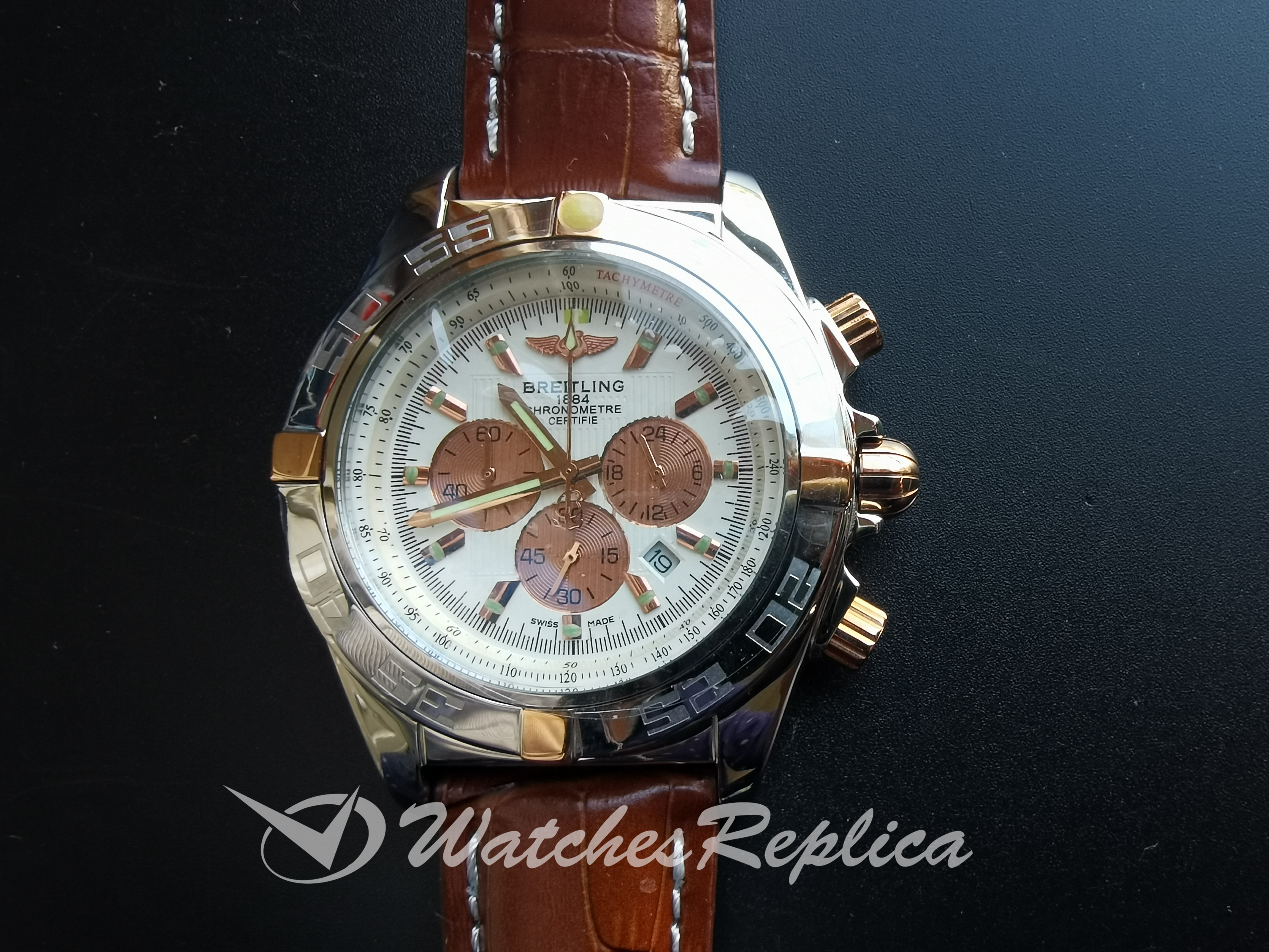 Chronomat Stainless Steel And White Dial For Men Watch