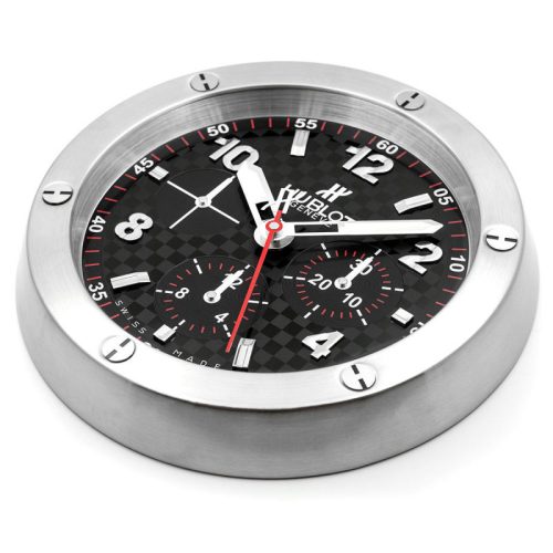 big bang wall clock carbon fibre chronograph dial silver black