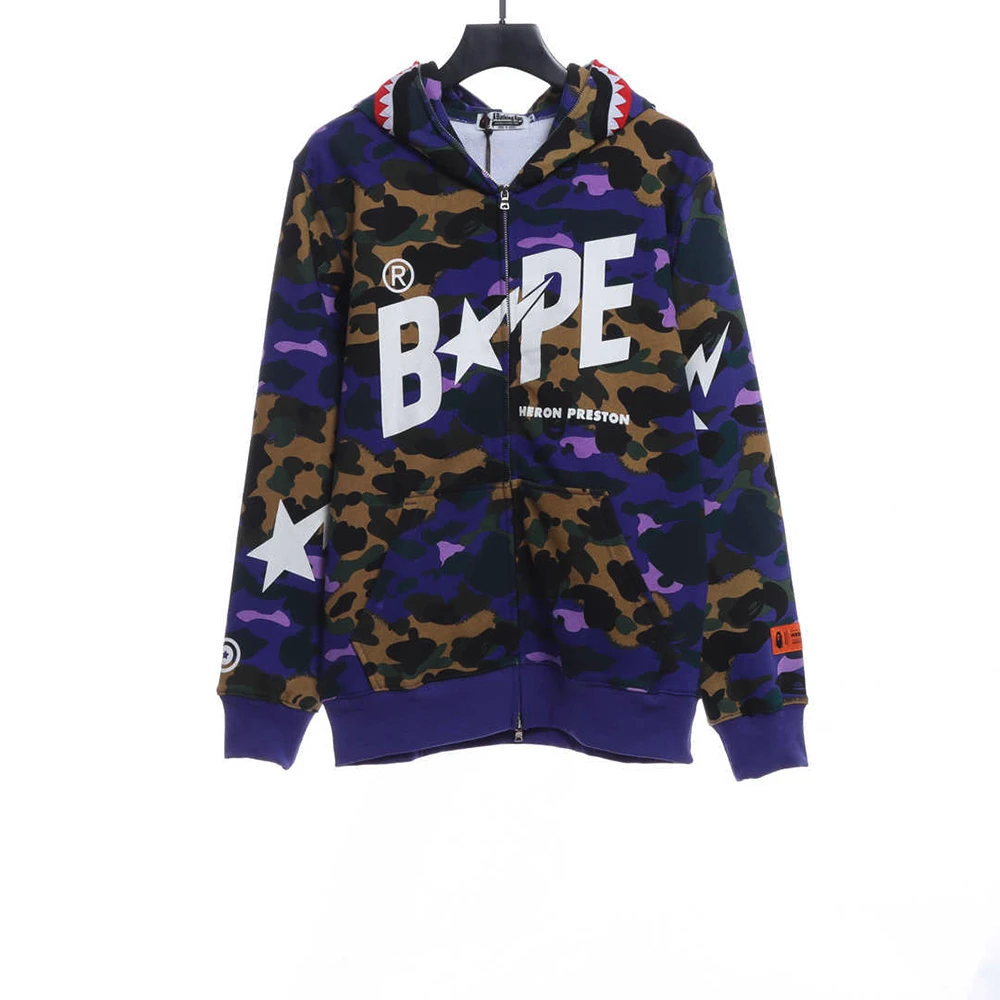 Joint Purple Shark Zip Hoodie