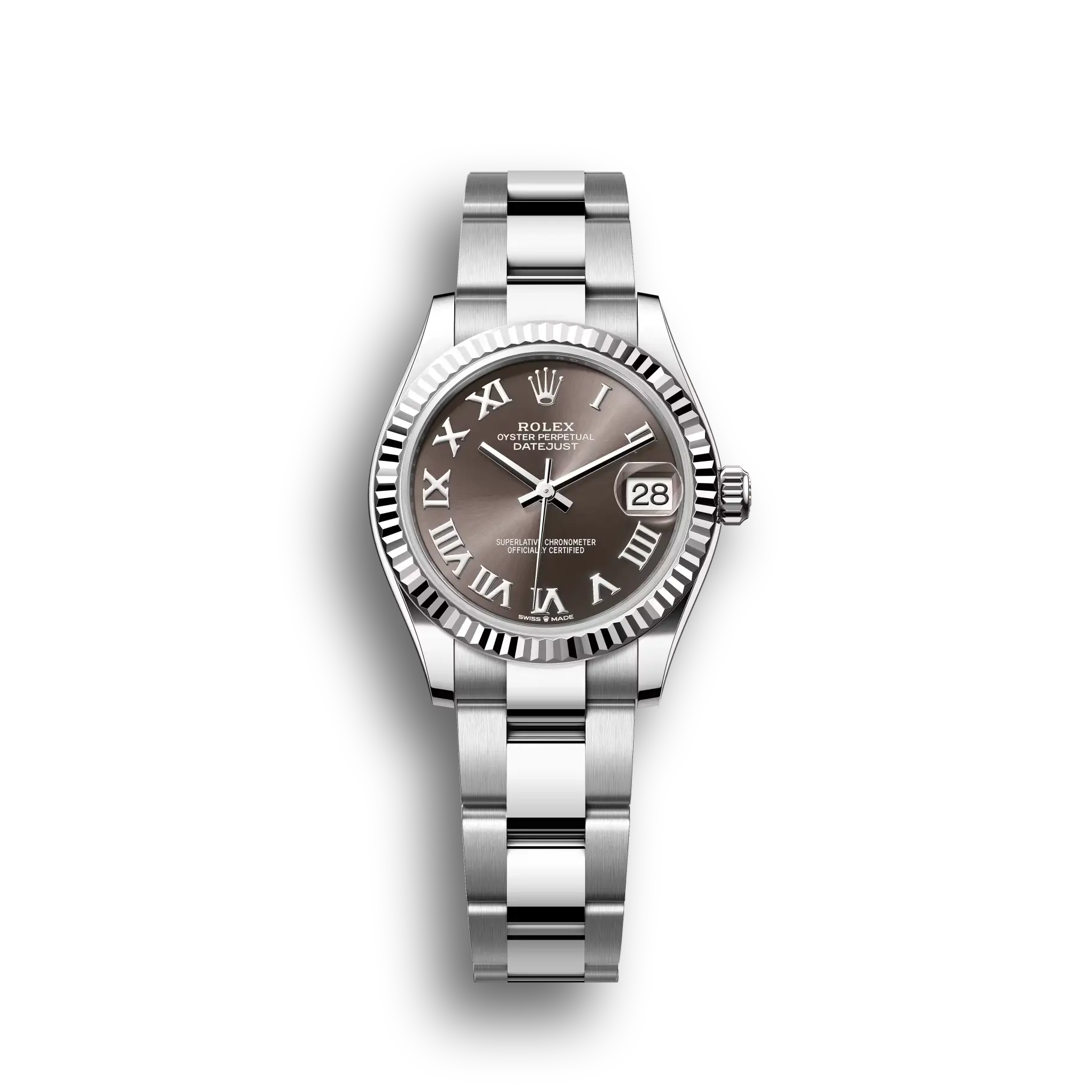 Datejust: Oystersteel and white gold, dark grey, m278274-0021