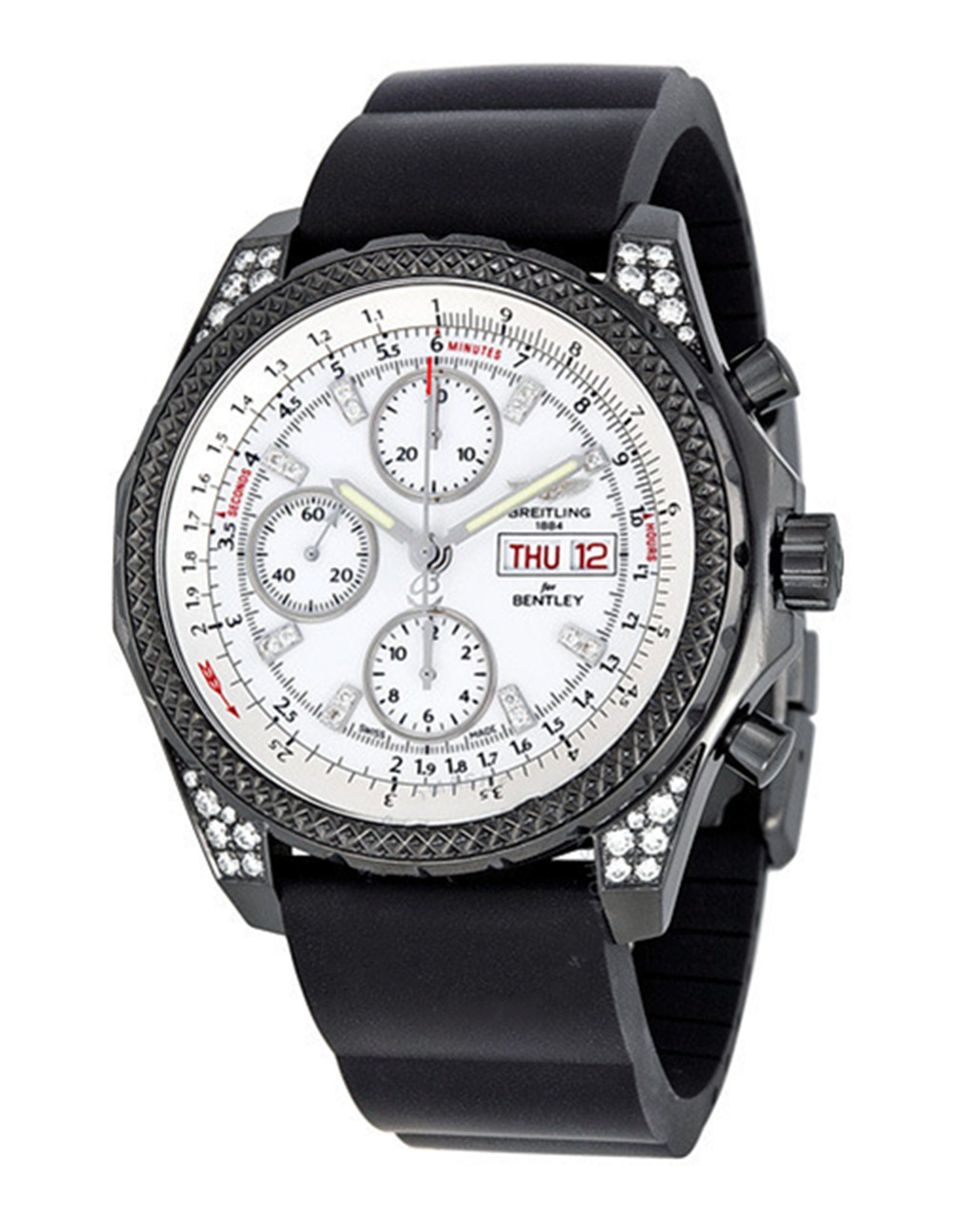 Bentley White Dial Black Rubber Strap M1336267 A729BKRD