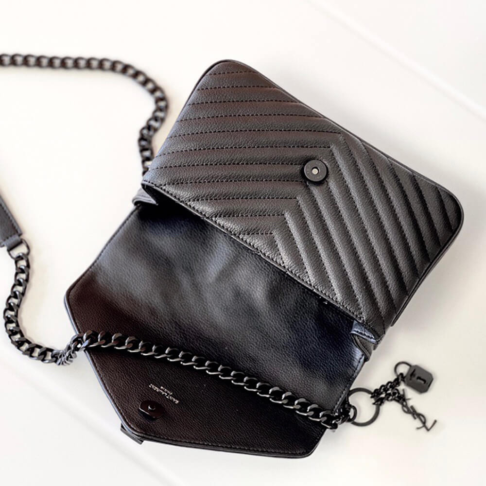 YSL Saint Laurent College quilted-leather satchel bag