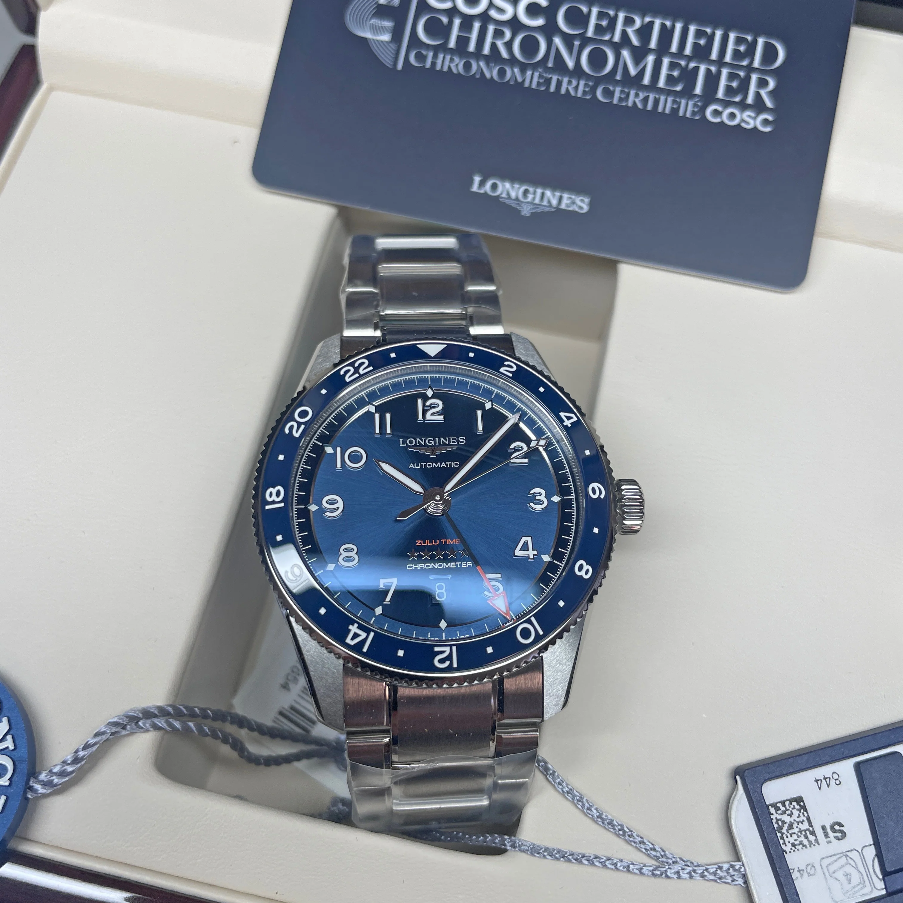 Spirit 42MM Zulu Time GMT Blue Steel Watch L38124936