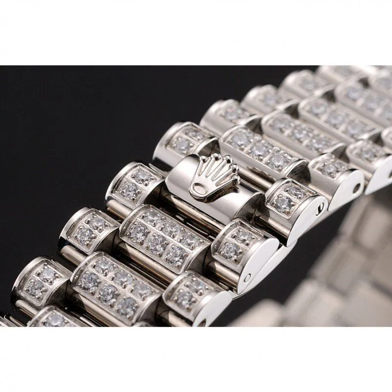 Swiss Day-Date Diamond Pave Dial Diamond Case Diamond Bracelet 1453950