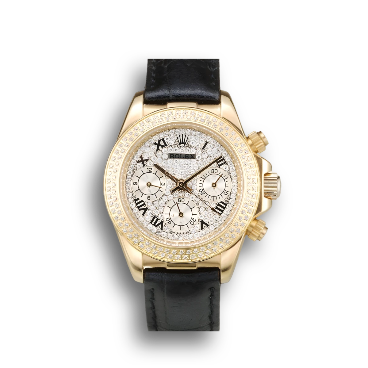 Daytona Lady Gold Case Crystal Studded Bezel Crystal Studded Dial 98238