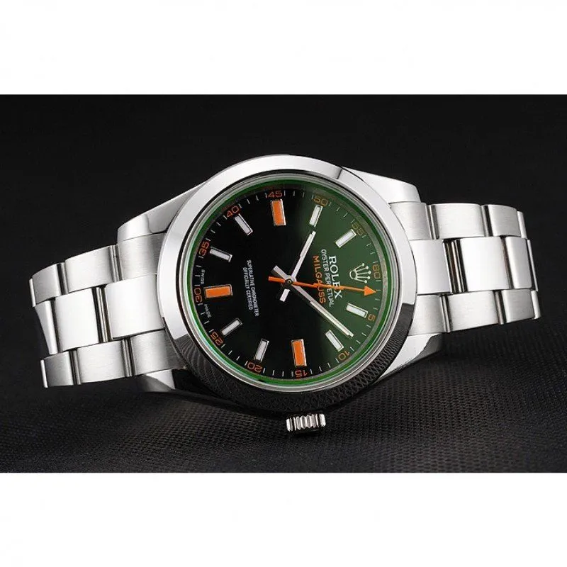 Swiss Milgauss Black Dial Orange Markings Stainless Steel Case And Bracelet