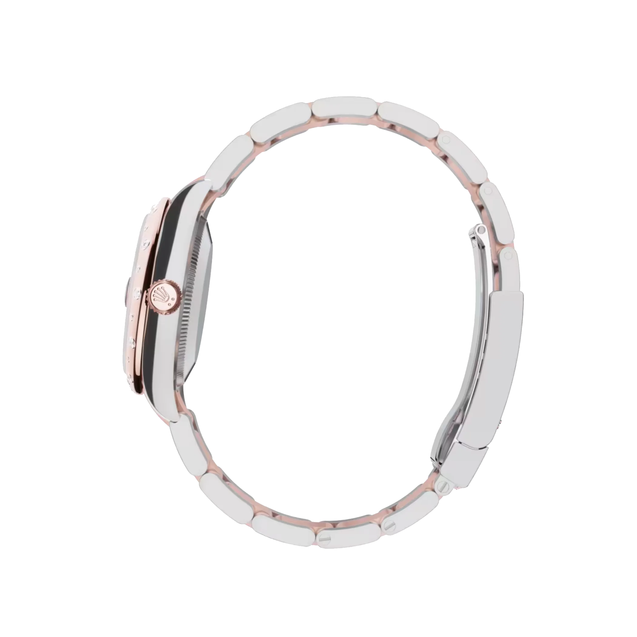 Datejust: Oystersteel and Everose gold, chocolate, diamond-set dial, Oyster bracelet, m278341rbr-0003