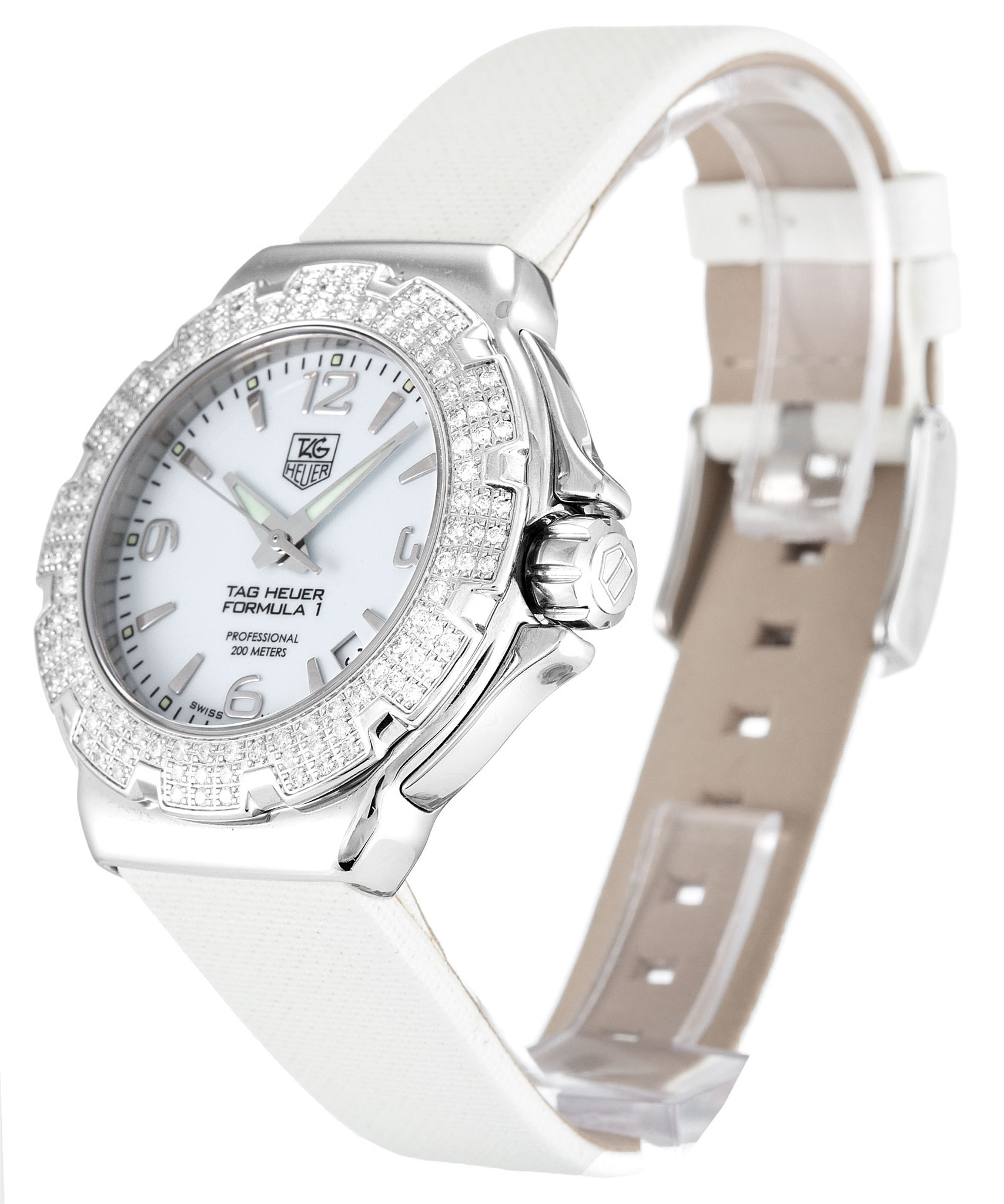 Formula 1 WAC1215.BC0840 White Dial Stick Markers 37MM