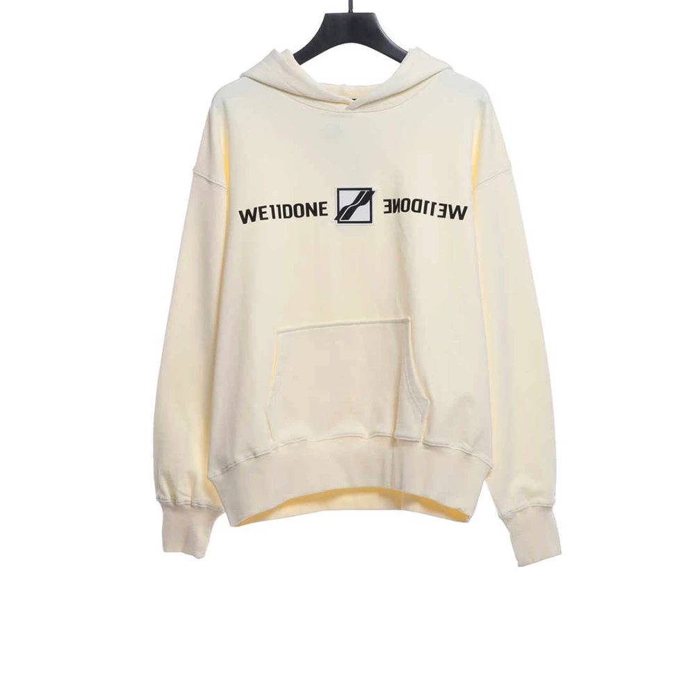 Mirrored Silicone Lettering Hoodie(Black / Beige)