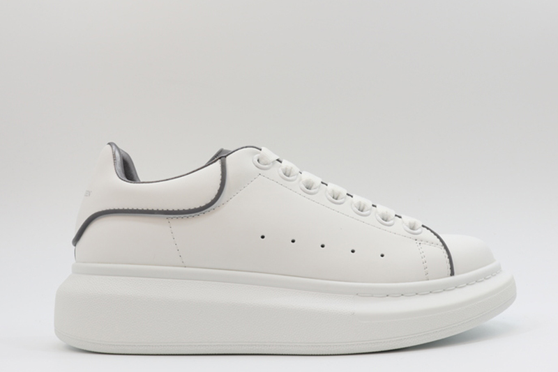 ALEXANDER MCQUEEN LEATHER PLATFORM TRAINERS SNEAKERS GRAY-WHITE