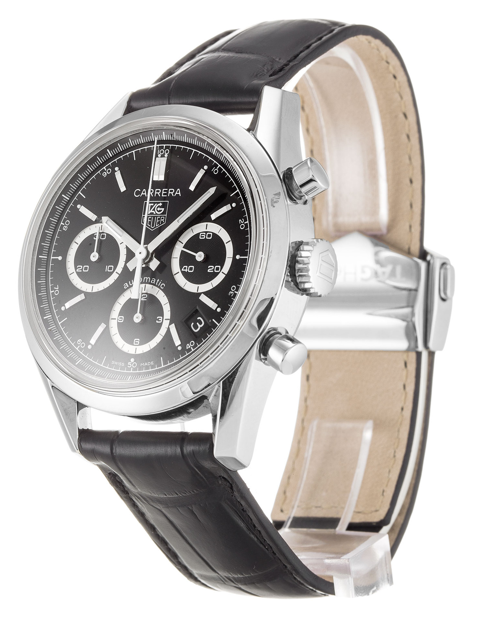 Carrera CV2113.FC6180 Black Dial Leather Strap 37MM