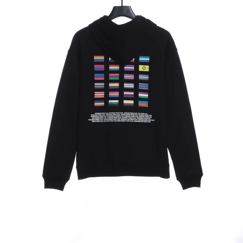 Double Portrait Multi-Flag Print Hoodie