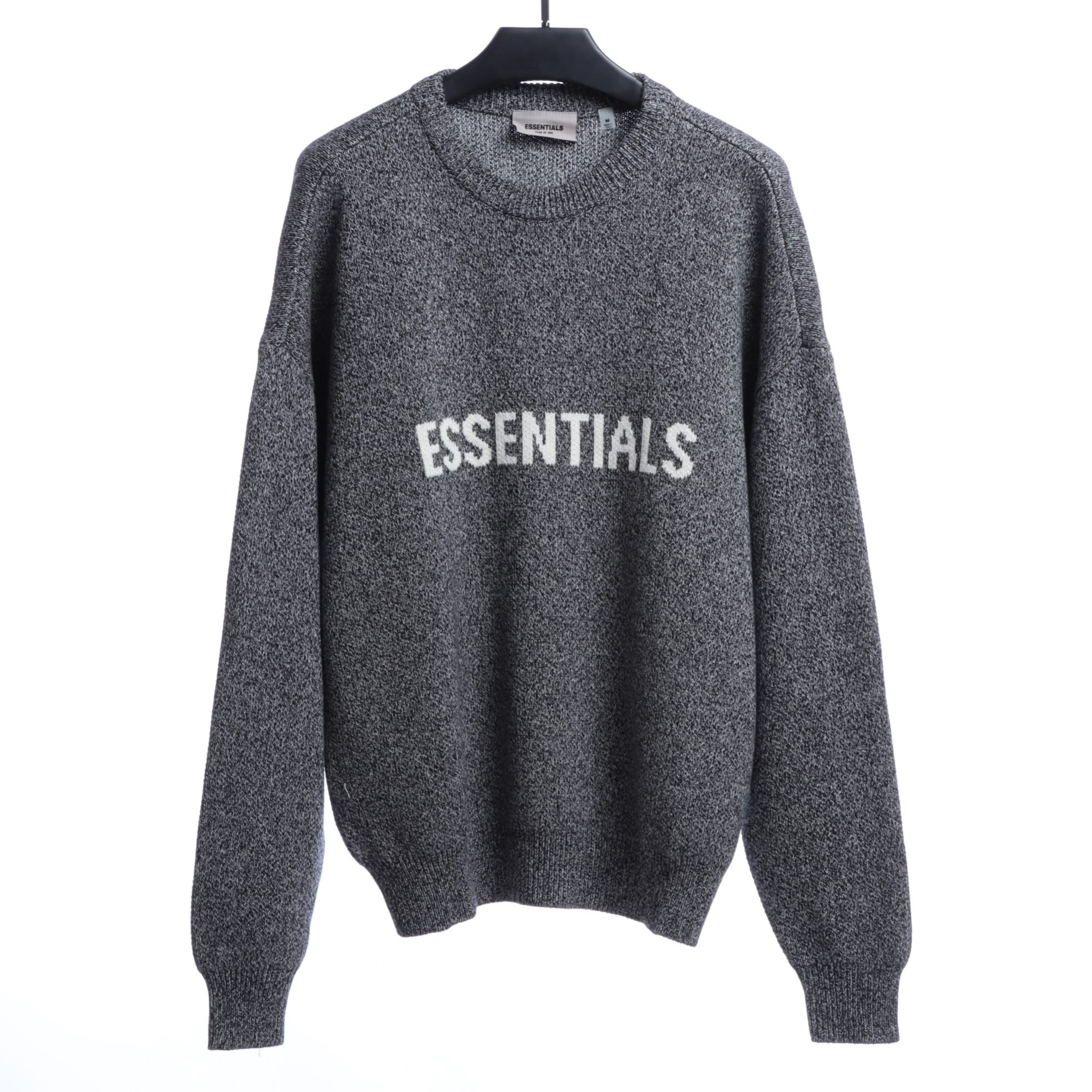 Letter jacquard crew neck sweater