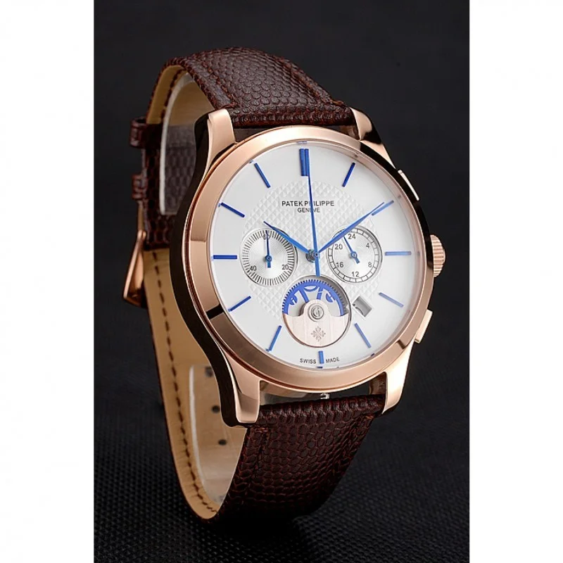 Chronograph Dial White 43 mm, Rose Gold Plated