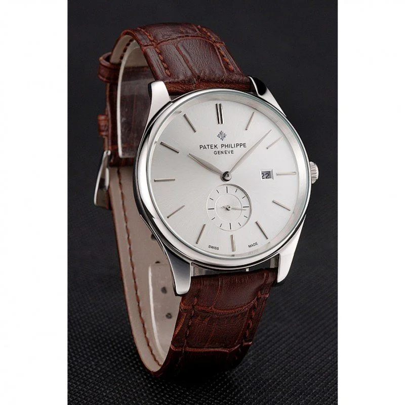 Calatrava Date Dial White 40 mm, Stainless Steel