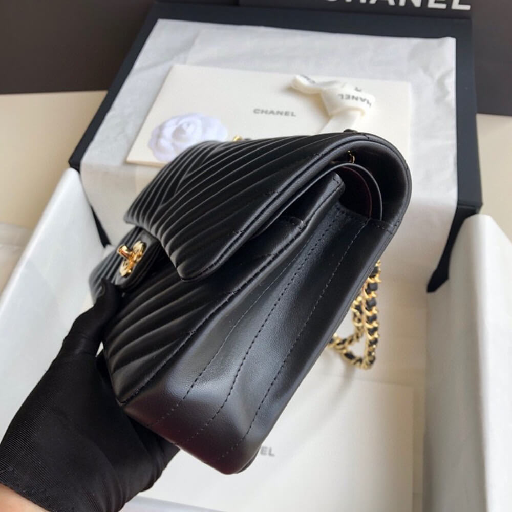 Chanel Classic Chevron Tweed Medium Flap