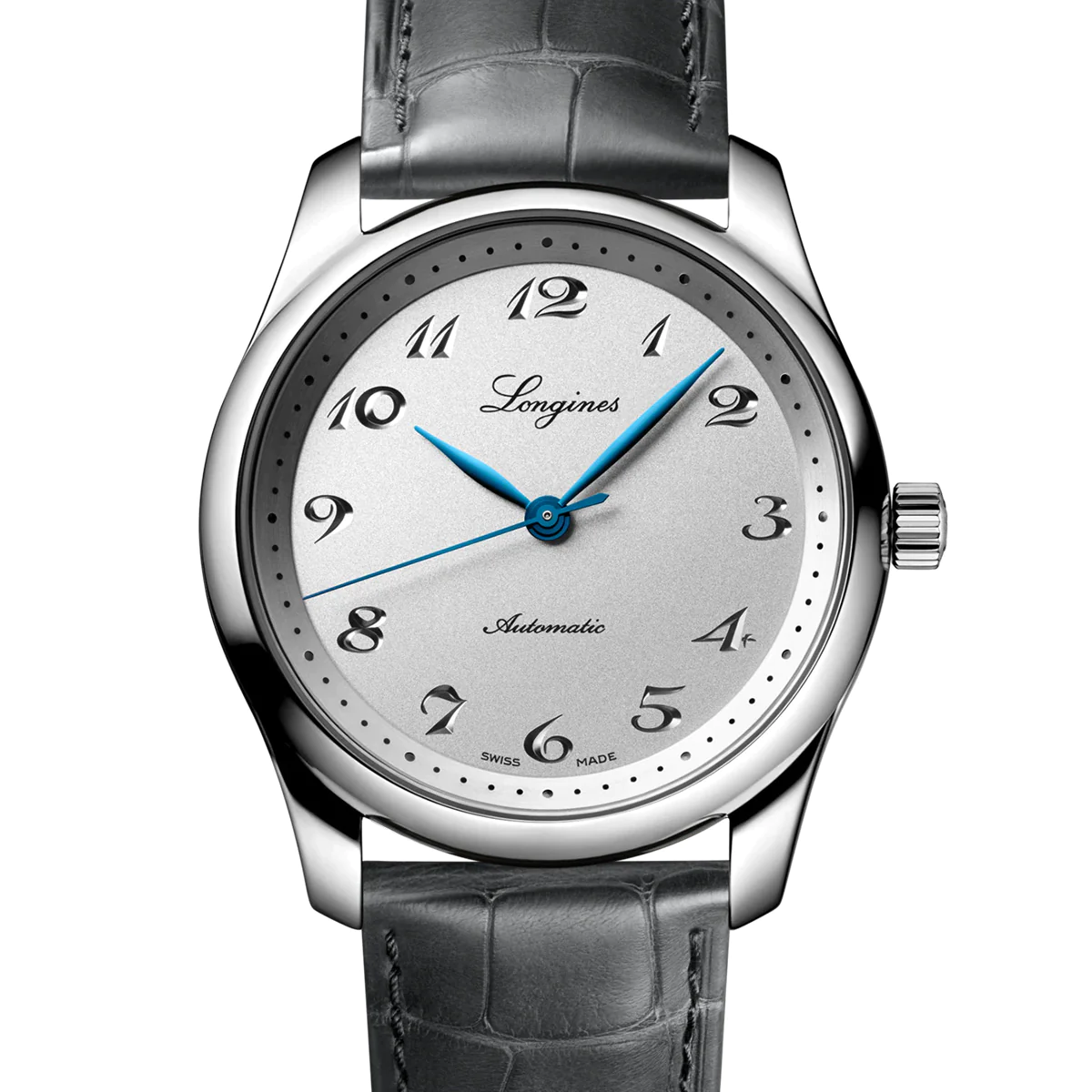 Master 40MM 190th Anniversary Automatic Silver Dial Grey Leather Watch L27934732