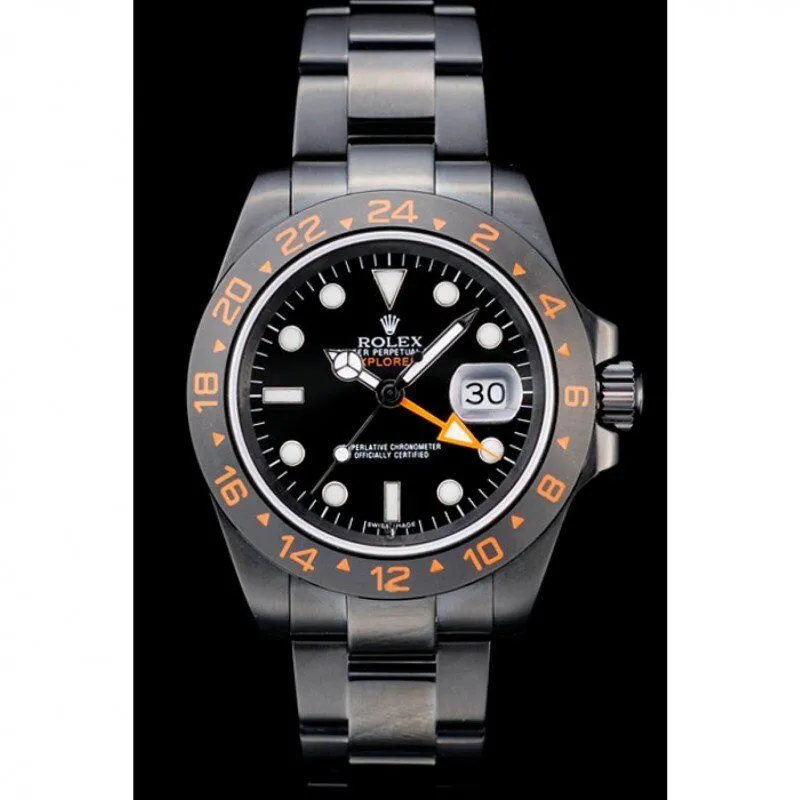 Swiss Explorer Black Ceramic Bezel Black Dial Watch 98240