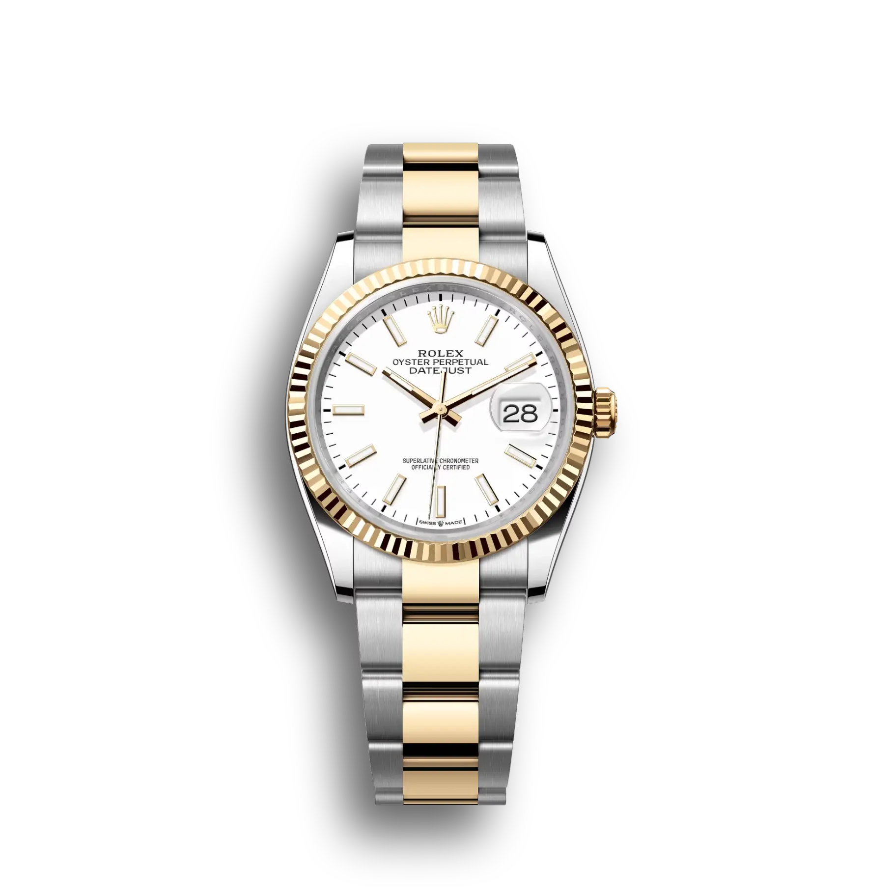 Datejust: Oystersteel and yellow gold, white, m126233-0020