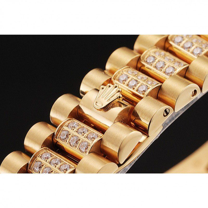 Swiss Day-Date Yellow Gold Diamond Pave