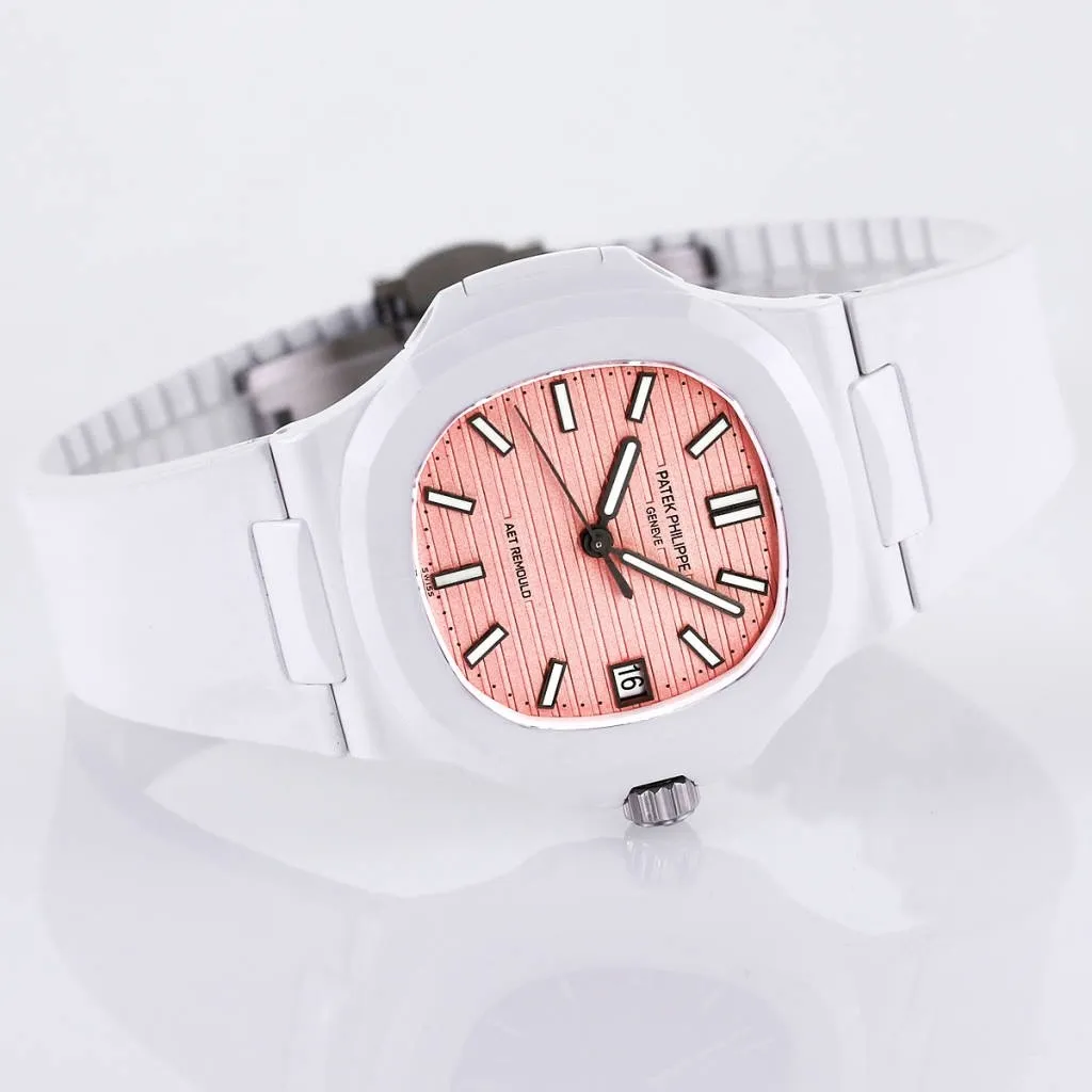 Nautilus 5711/1A-018  40 mm, Rubber Strap Pink Dial