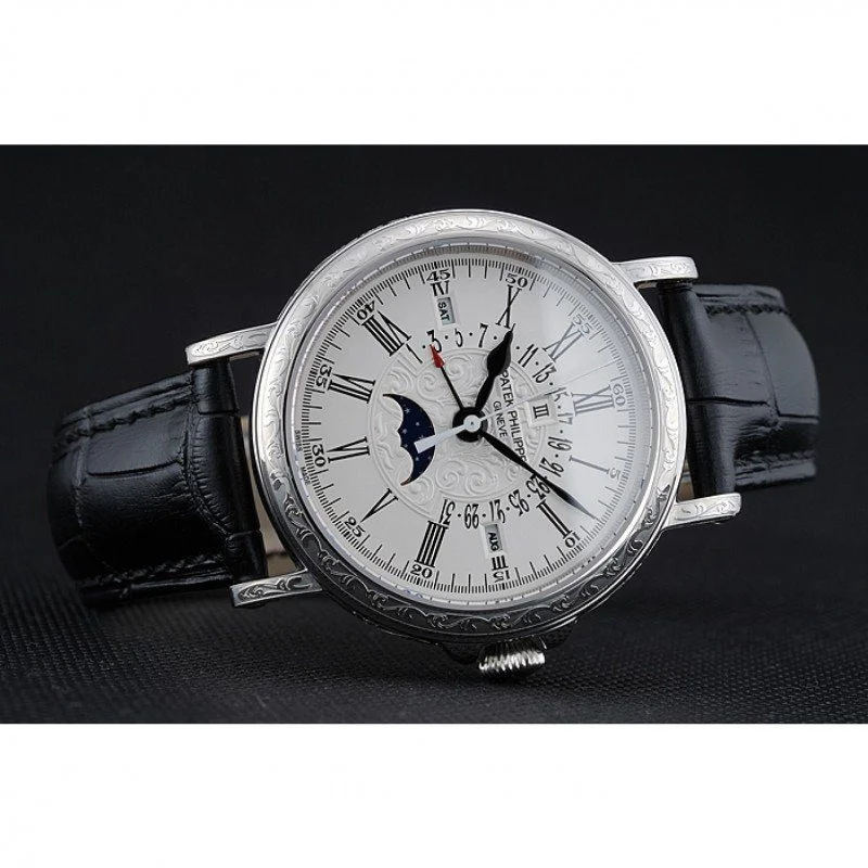 Perpetual Calendar Dial White 40 mm, Stainless Steel