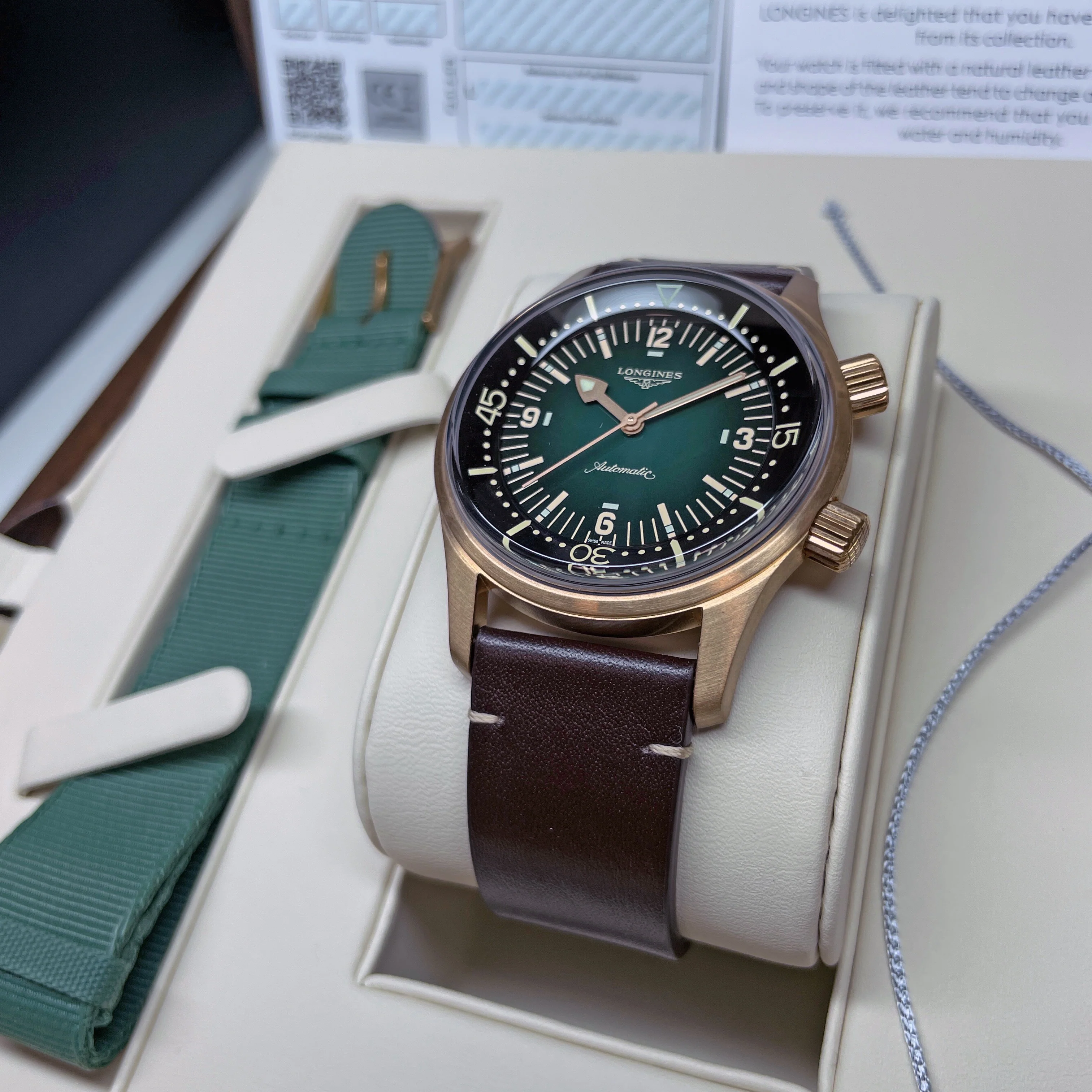 Legend Diver 42MM Automatic Green Bronze Case Nato Watch L37741502