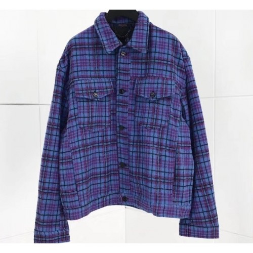 Louis Vuitton Wool Tweed Coat Blue/Purple